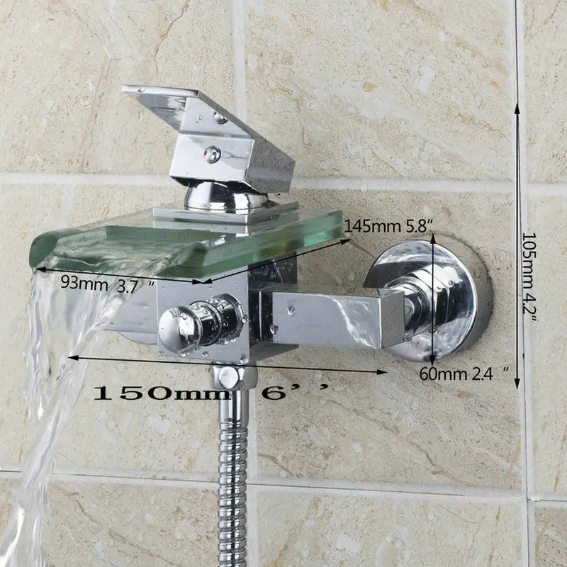 Bathtub Shower 6 Monite водопад стеклянная ванная смеситель для душа Твердый латунный Смеситель для ванны смеситель с ручной душевой насадкой набор душевых смесителей - Цвет: Bathtub Shower 6