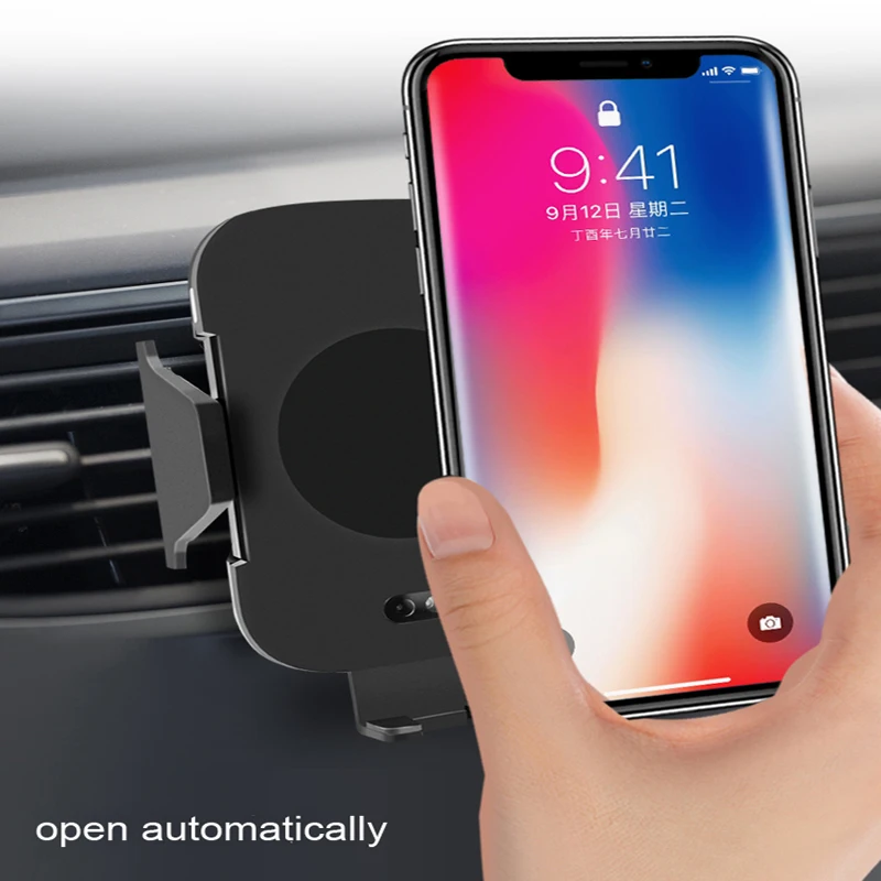 Kabym qi Car Wireless Charger Auto induction infrared Fast Air Mount Cradle for S7 S8 S9 iPhone 8 X a mini wireless charger | Мобильные
