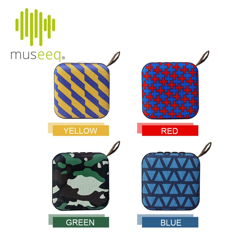 Museeq Soft Touch Mini Bluetooth Динамик для внутренних и наружных с Поддержка телефона FM радио