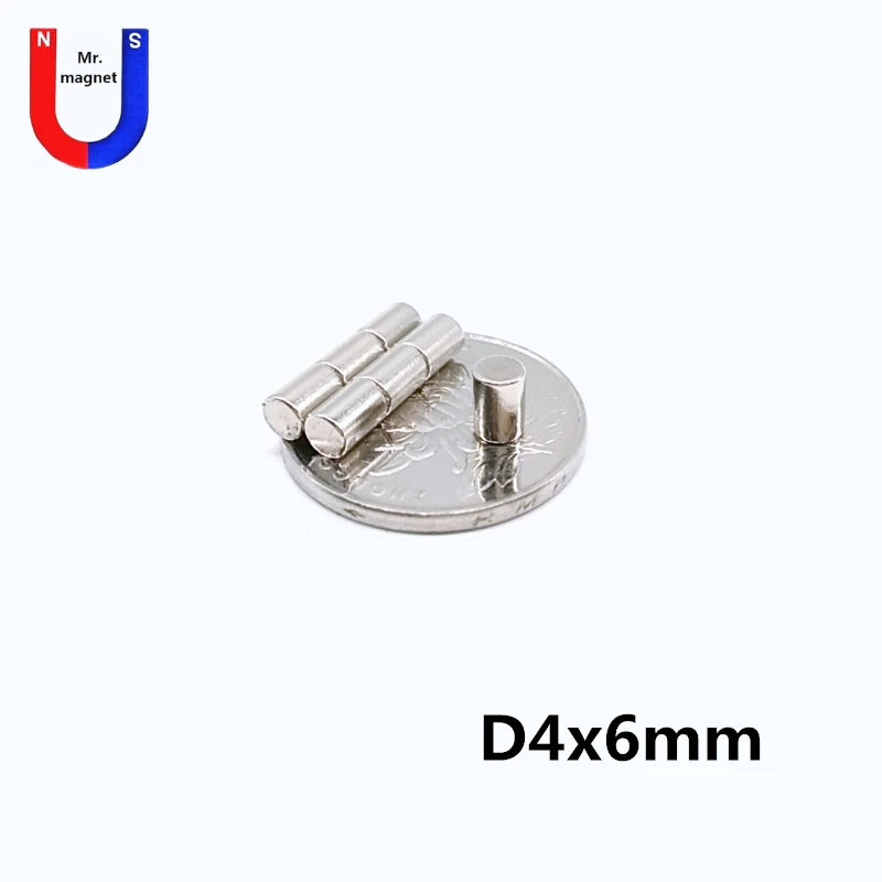 

200/500/2000 шт. 4x6 мм магнит супер сильный редкоземельный NdFeB 4x6 постоянный магнит 4*6 магнитный цилиндр промышленное оборудование N38