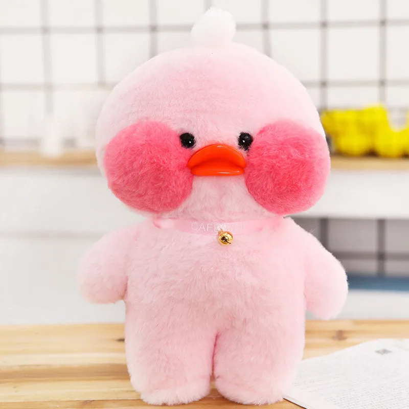 pink 28 см LaLafanfan Kawaii кафе Mimi желтый утенок плюшевая игрушка милые мягкие куклы ролевые Тоторо игрушки "Свинка" подарок на день рождения для детей - Цвет: pink