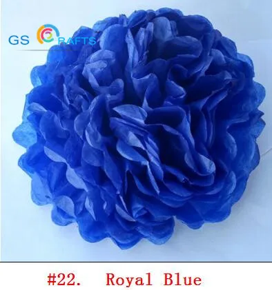 22 royal blue 15 шт. Папиросные бумажные помпоны смешанного размера бумажные Цветочные шары для дня рождения, вечеринки, свадьбы, детского душа, украшения для свадебного праздника - Цвет: 22 royal blue