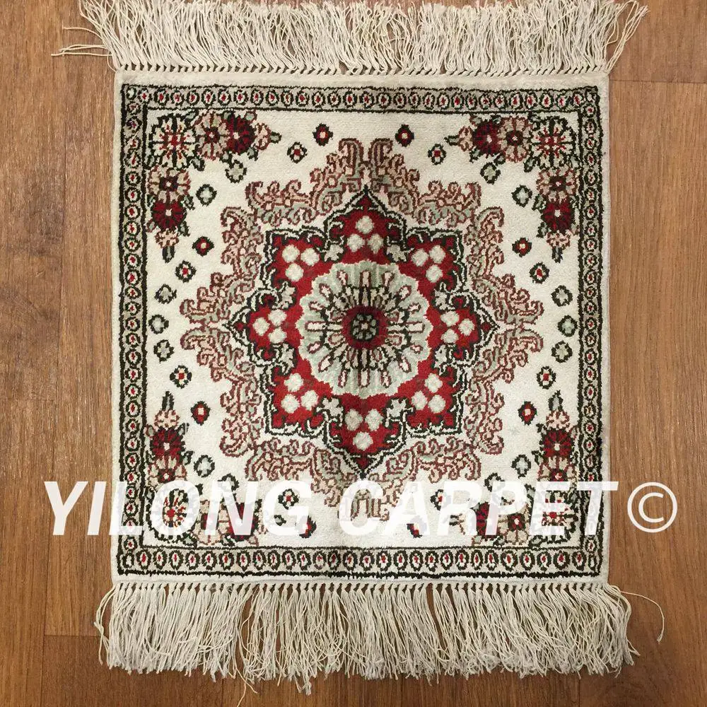 

YILONG 1 'x 1' 450 линий Шелковый персидский ковер ручной работы искусственный цветочный ковер (искусственная кожа)