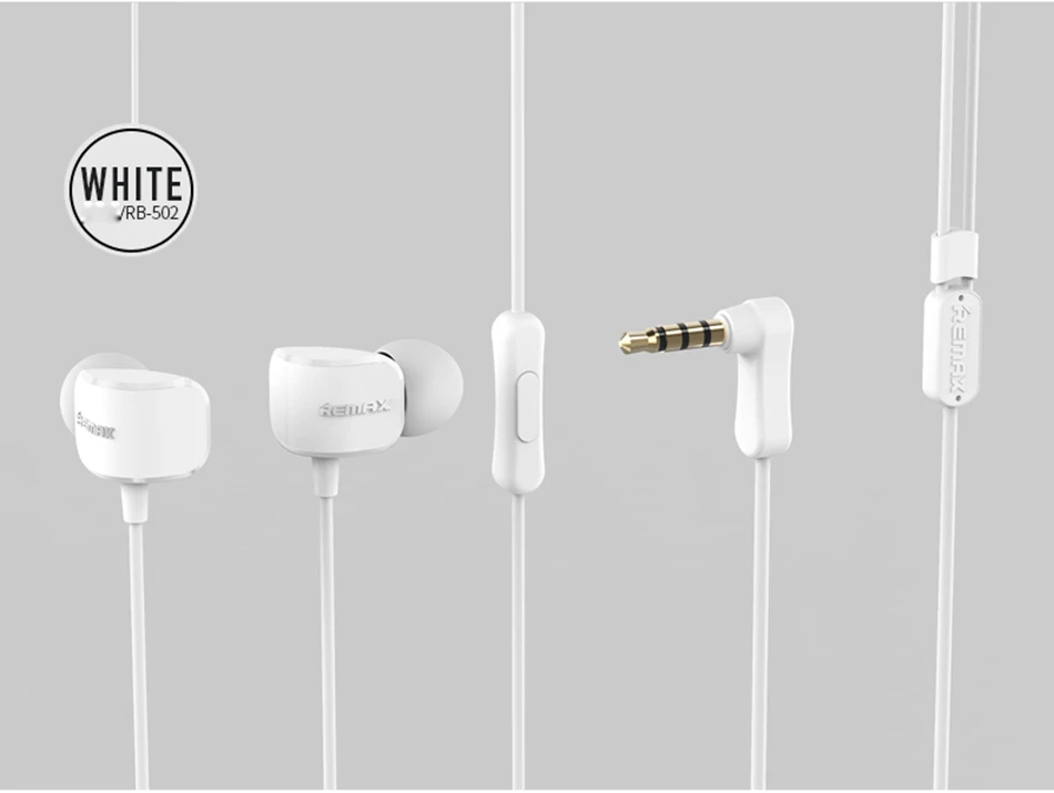 REMAX Earphone with Microphone wired Ear Piece Sport earhuds for xiaomi mp3 Player | Электроника