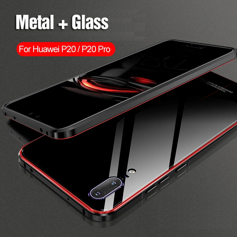 Для huawei P20 чехол P20 Pro металл+ Чехлы с закаленным стеклом Vpower чехол Цветная гладкая задняя защитная крышка P 20 Pro металлический корпус
