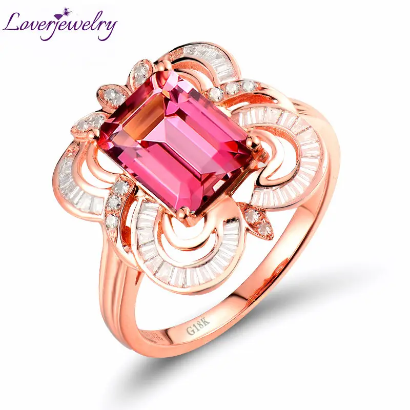 LOVERJEWELRY! Анпина бренда однотонные 18kt из розового золота с бриллиантами изумрудная