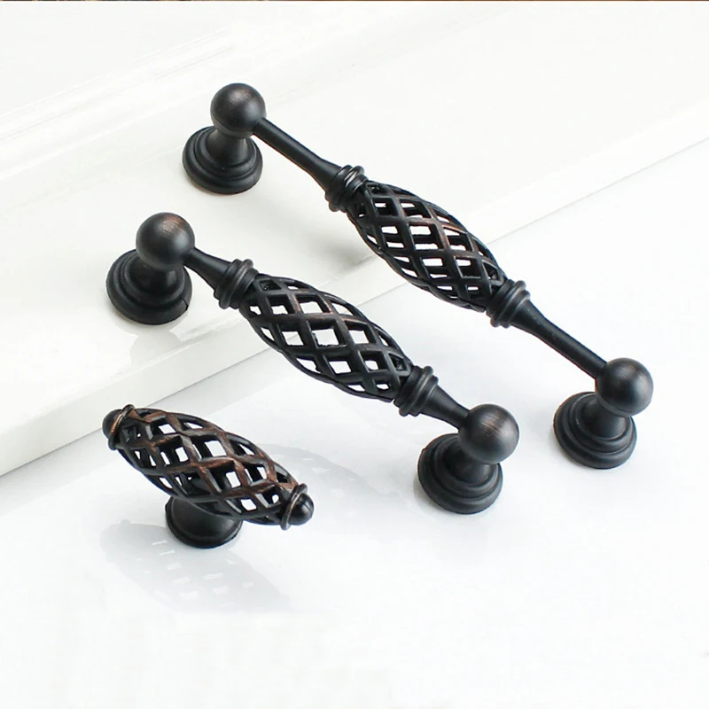 Американский черный домашний декор клетка для птиц ручка шкафа винтажный ящик