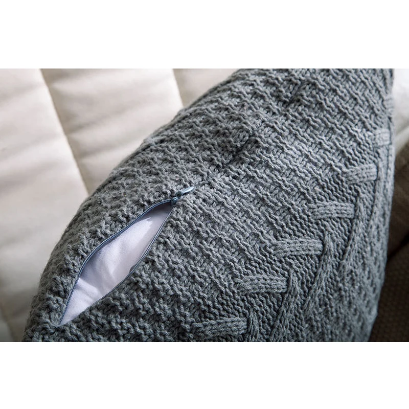 

Soft Knitting Wool Cushion Cover Cojines Decorativos para sofa Seat Car Pillowcase Throw Pillow Case for Home Decor Christmas