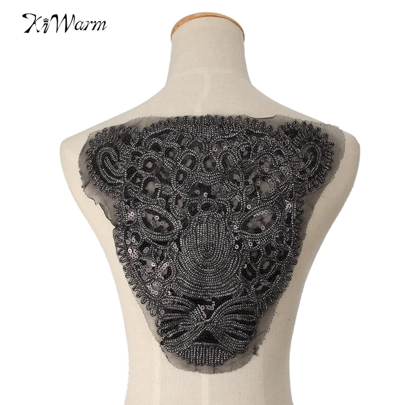 Пантера блестки вышитые железные на присосках для одежды DIY мотив стразы Бусины