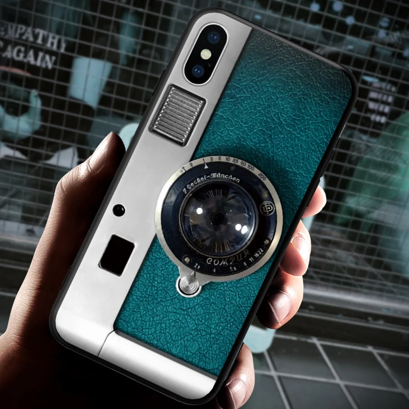 3560 Для iPhone 5 5S SE 6 6S 7 8 Plus X XR XS Max черный Жесткий чехол для телефона Реалистичная камера объектив органайзер для косметики аудио лента жесткий чехол - Цвет: 3560