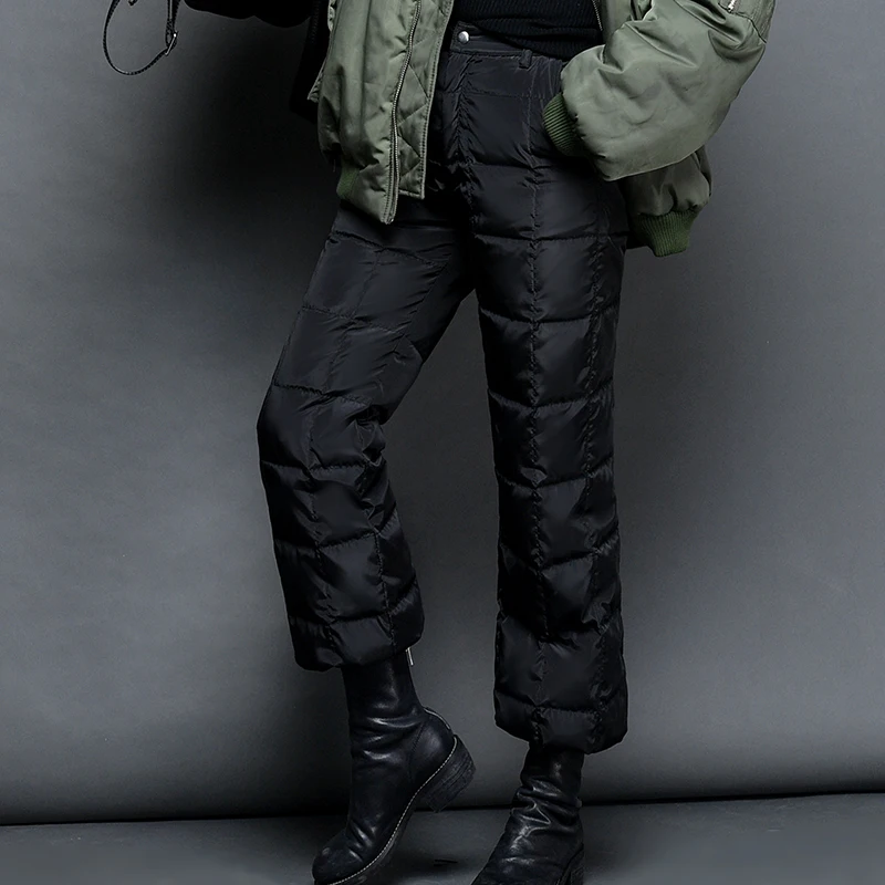 Jvzkass 2020 winter new down pants women wear thin high waist thick tooling harem pants large size slim trousers Z239