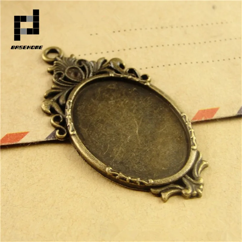 10 шт./лот античная бронза подвеска для кабошона основы 18x25 мм кабошон ожерелье