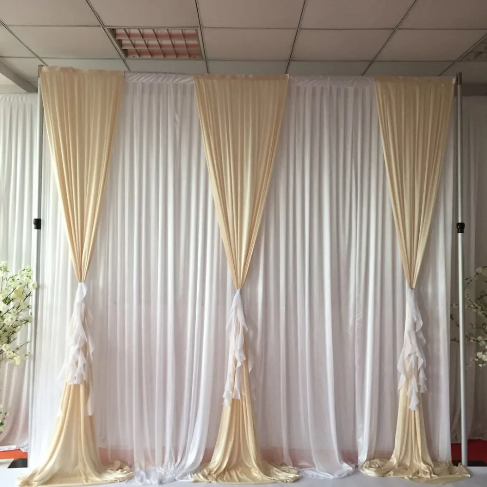 

Новый дизайн 3 м Hx 3 мВт фотообои с белыми занавесками бежевая драпировка свадебный фон