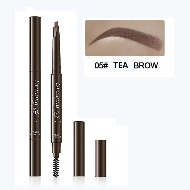 tea brown Карандаш для бровей, косметика, тинт для макияжа, натуральная, стойкая краска, тату, для бровей, водостойкий, черный, коричневый, для бровей, макияж, набор, красота - Цвет: tea brown