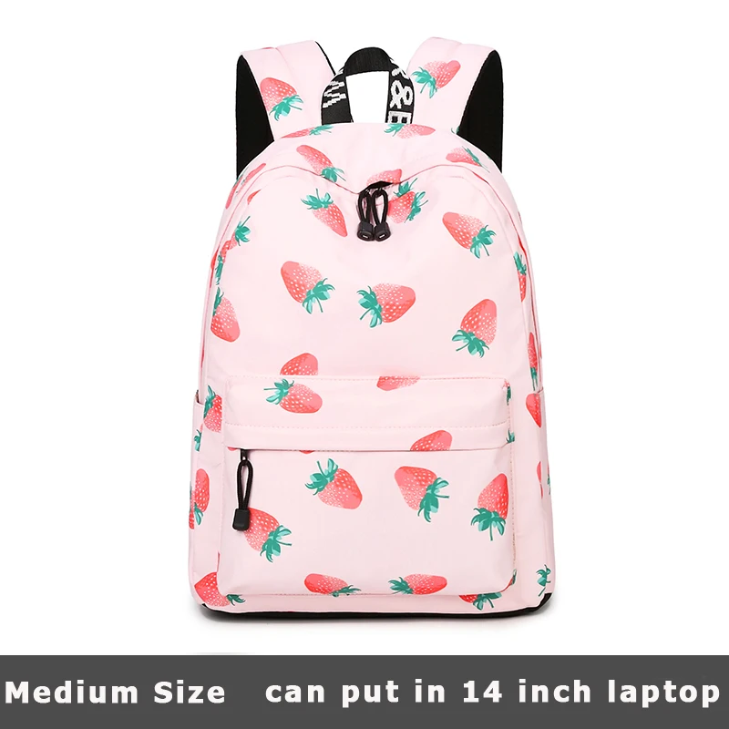 Fashion Women Waterproof Backpacks Fruit Strawberry Printing Large School Bags For Girls Bag Rucksack Bolsas Mochilas Femininas | Багаж и