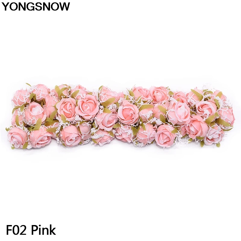 YONGSNOW 36 шт. Красивые Искусственные кружевные шелковые цветы розы свадебный букет для свадебного украшения дома искусственные растения искусственные цветы - Цвет: F02 piink