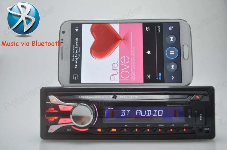 bluetooth в тире автомобиля радио Съемная передняя панель Seperable Передняя панель 1-Din Стерео FM USB/SD AUX аудио MP3 плеер