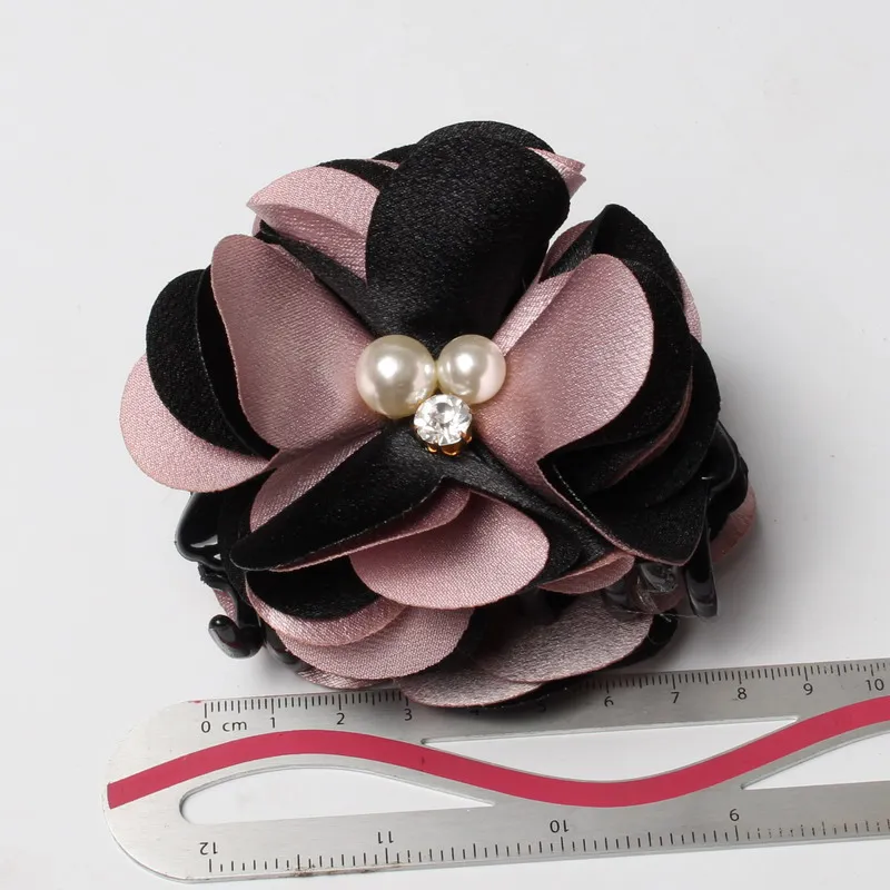 Средний ткани цветы волос когти Пластик челюсти клипы для Для женщин зажимов для волос заколки для девочек аксессуары для волос