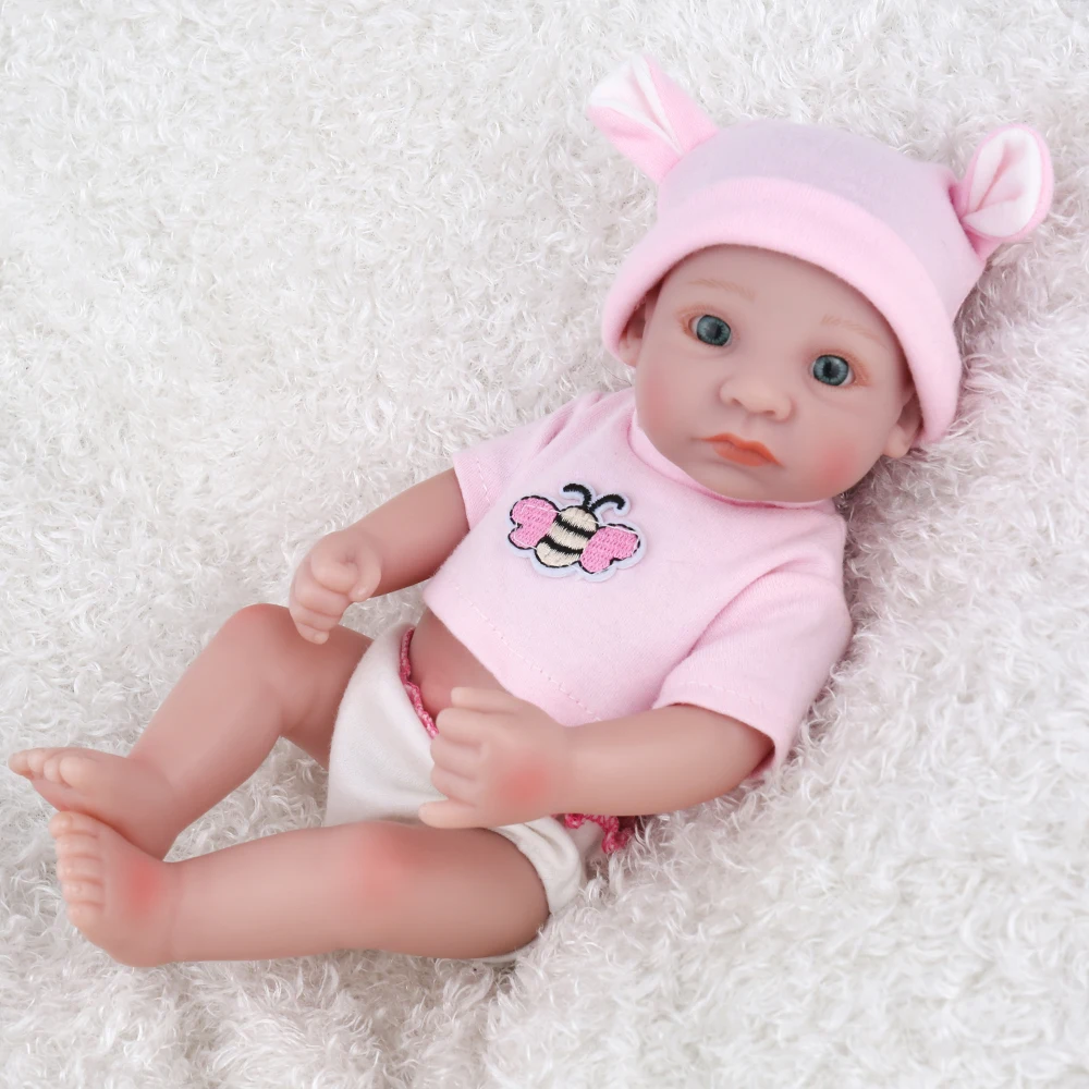 NPKDOLL мини 11 дюймов мягкие полностью тела силиконовые куклы Reborn спящие