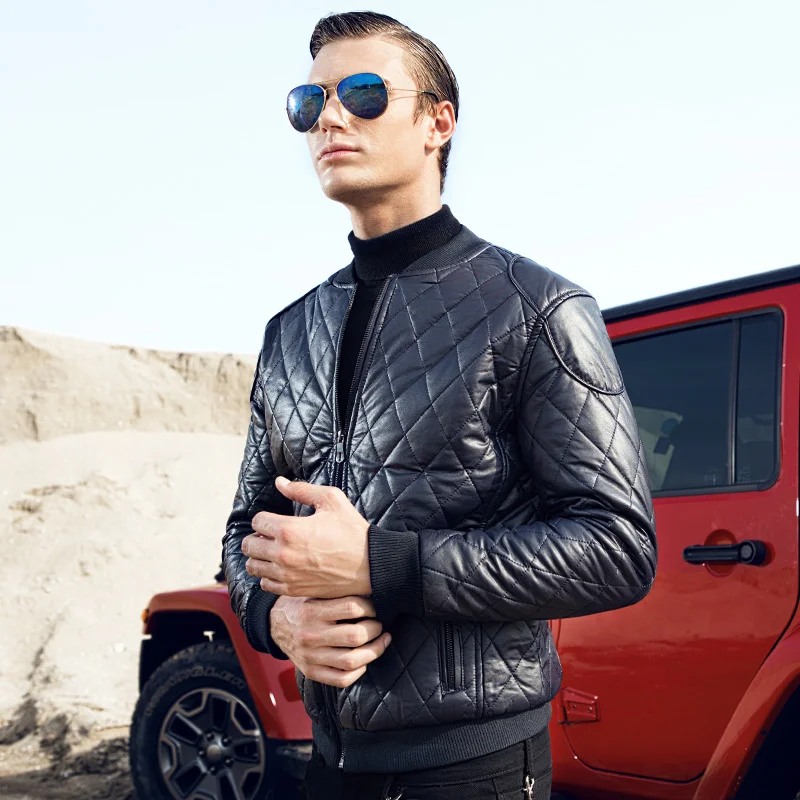 Argyle jaket для мужчин повседневное кожаная куртка Slim Fit Толстые кожаная бейсболка пальто дери ceket jaqueta de couro chaqueta hombre