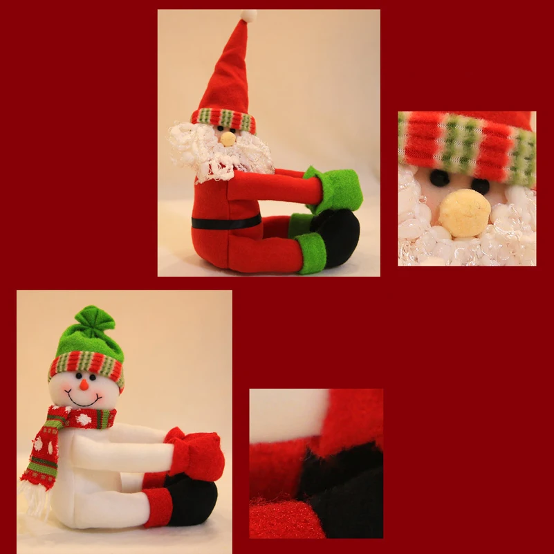 Christmas Decoration Red Wine Bottle Covers Santa Claus+Snowman Mini Toy small Holder Home Dinner Party Or Gift Table Decor | Дом и сад