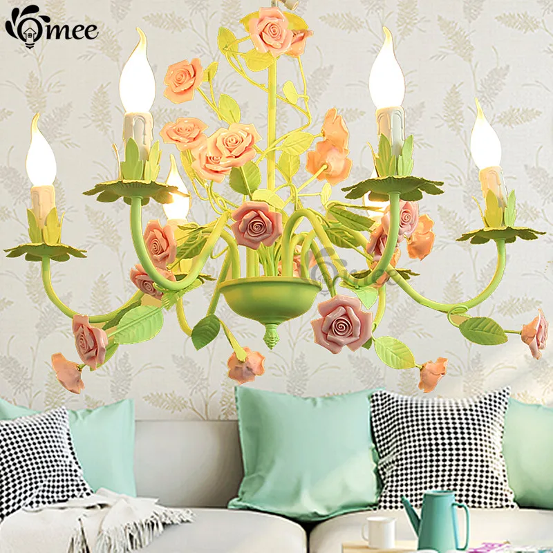 Светодиодные люстры в Корейском стиле комнатный светильник с 6 лампочками виде