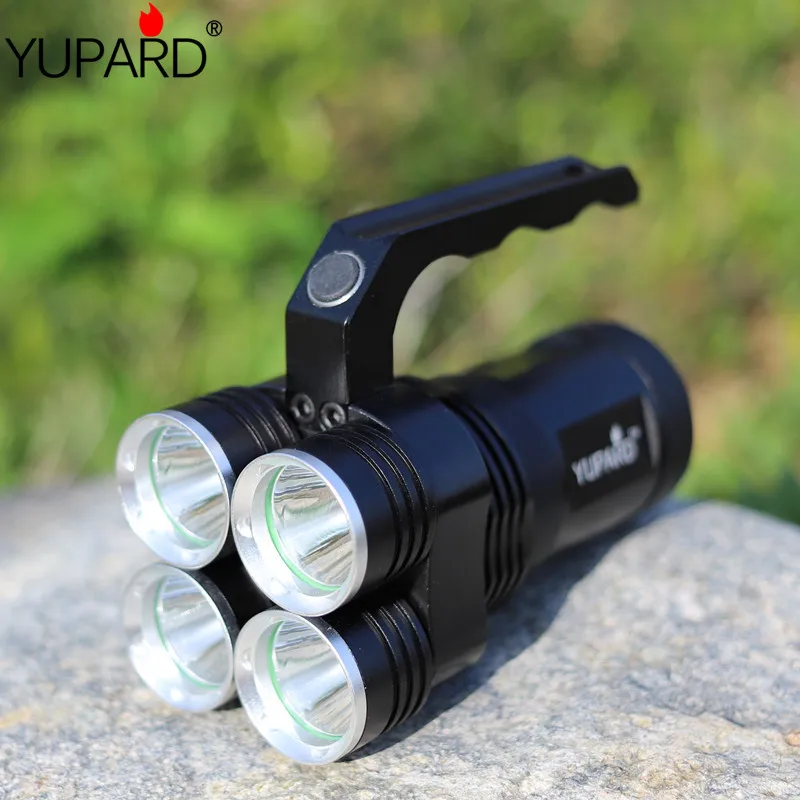 YUPARD 4 * XM L2 T6 LED 18650 перезаряжаемый светодиодный прожектор тактический фонарь яркий