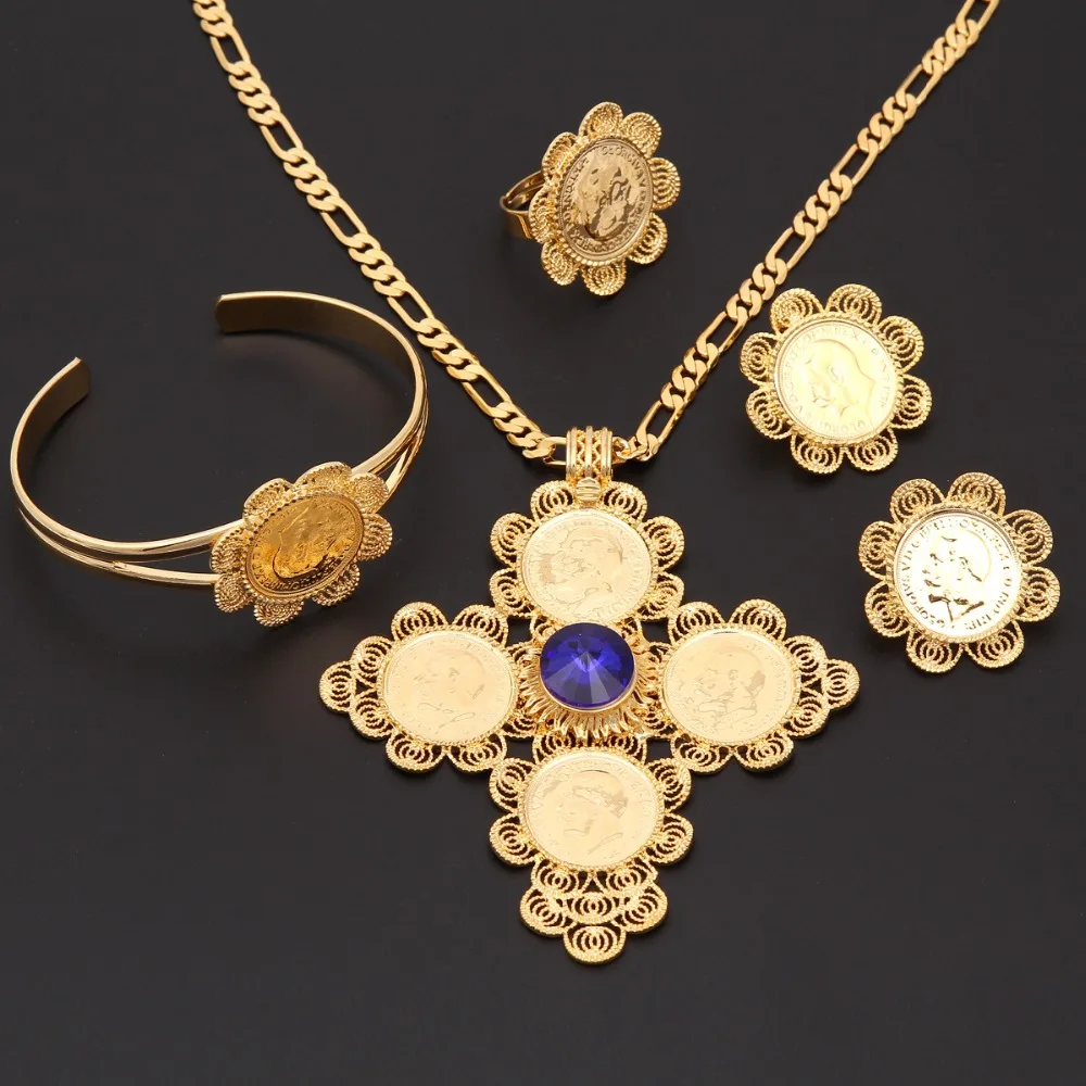 Bangrui новые традиционные свадебные комплекты ювелирных изделий из эфиопского