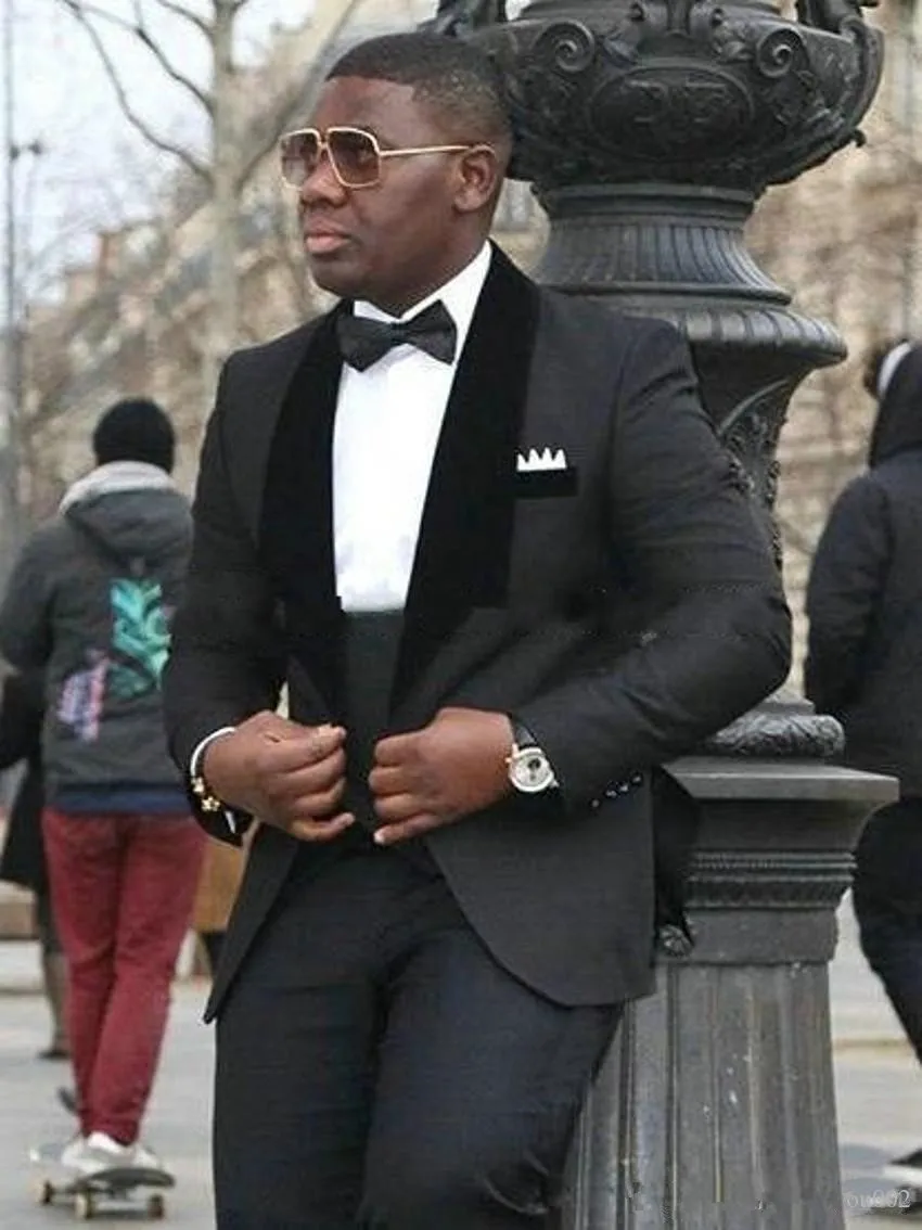 Высокое качество мужской костюм 3 предмета приталенный смокинг на заказ одна