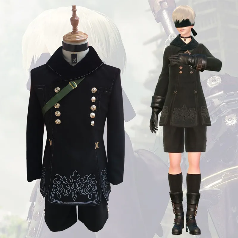 Бесплатная доставка Nier Automata косплей костюм 9S Аниме Костюмы парик для мужчин