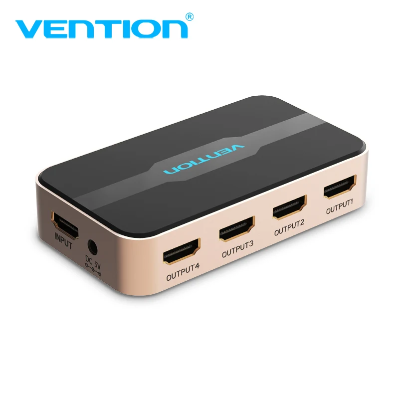 Разветвитель Vention HDMI 1x4 выход 1 в 4 для ТВ приставки PS3/4 ноутбука с HD переключателем