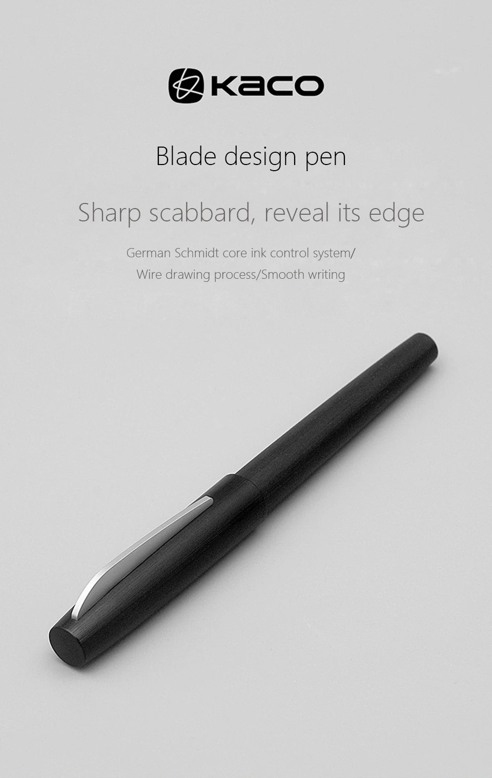 Черная матовая металлическая перьевая ручка KACO EDGE Schmidt EF/F/M Nib с конвертером чернильной ручкой и подарочной коробкой для офисного бизнеса