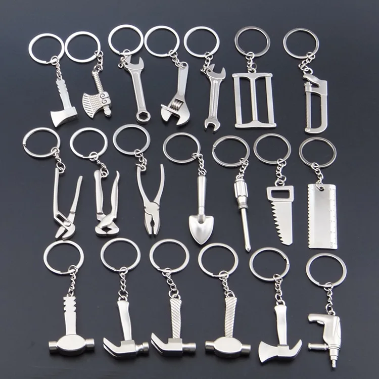 

Wrench metal opener key ring car keychain custom logo Advertising Tool Spanner Key chain hammer saw axe pliers Drill keyring