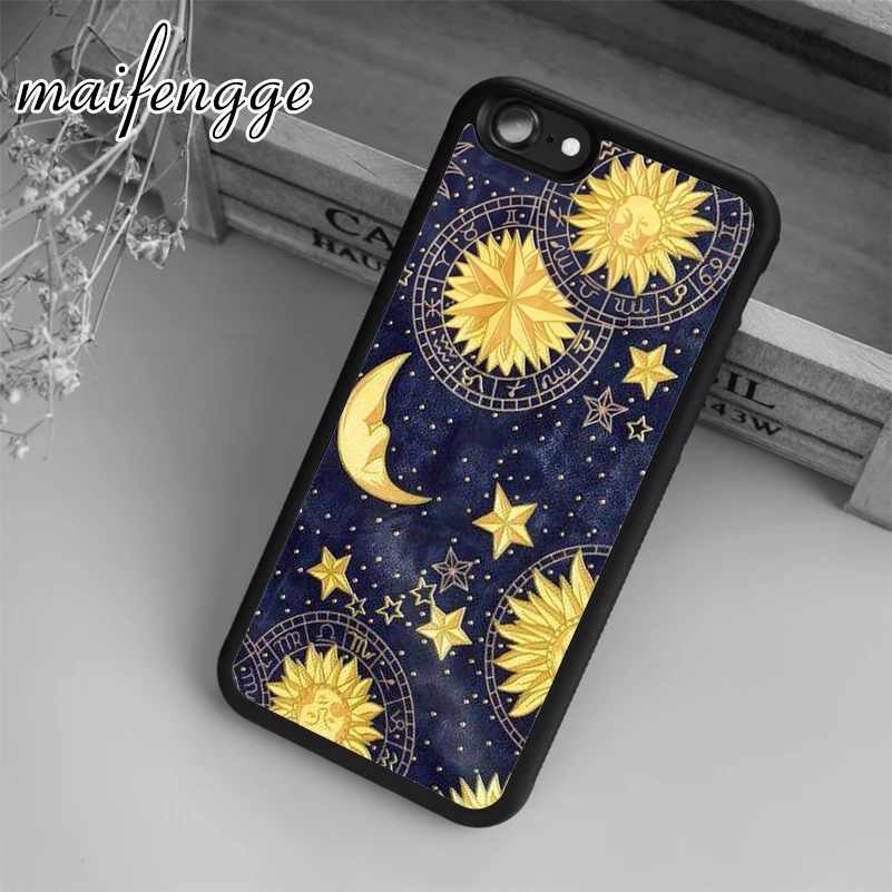 Чехол maifengge Sun Moon Stars для iPhone 5 6 6s 7 8 plus X XR XS max 11 12 Pro Samsung Galaxy S7edge S8 S9 S10 | Мобильные