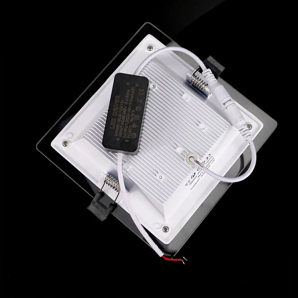 20 шт./лот приглушаемый Светодиодный точечный светильник квадратный стеклянный