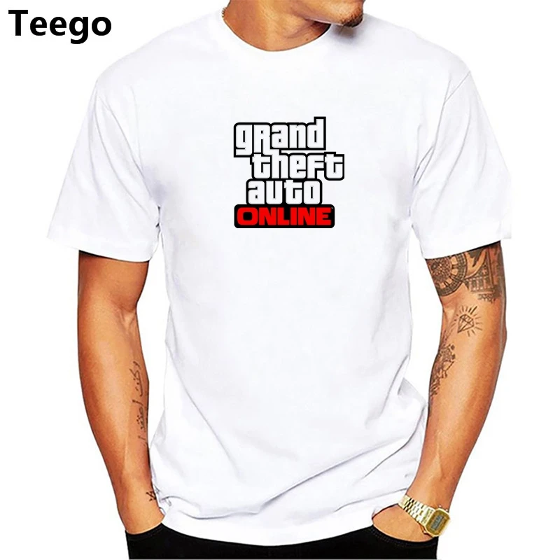 Grand Theft Auto 5 Punk T Shirt Men Street GTA Printed Male Brand T-Shirts Casual Cotton Tops t shirt | Мужская одежда