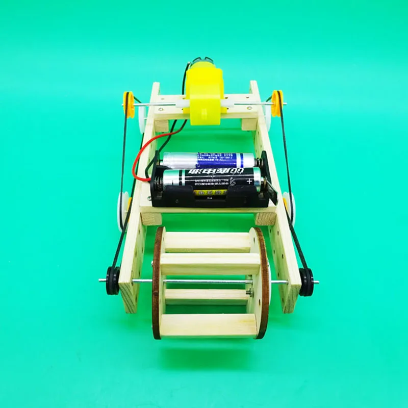 DIY Technology Sweeping robot belt electric trolley education assembling model Manual work toy technology |