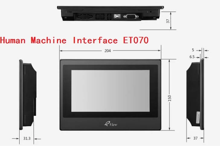 Промышленный HMI человеческий интерфейс Kinco eView ET070 7 дюймовая сенсорная панель|screen