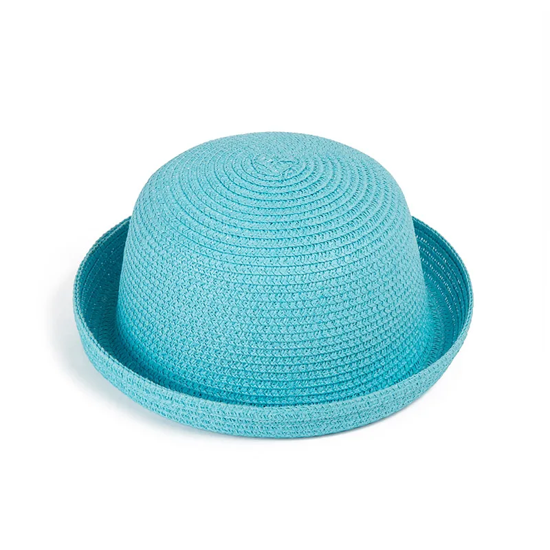 Light Blue MOLIXINYU модные летние детские соломенные шляпы детские для девочки пляжная кепка детская шляпа от солнца для девочек/мальчиков детская летняя кепка Панама шляпа для мальчиков унисекс - Цвет: Light Blue