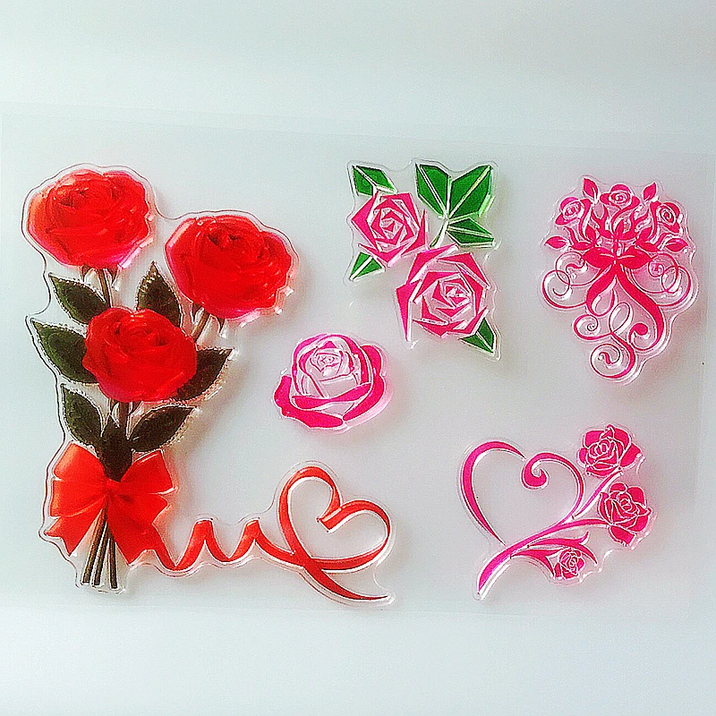 YLCS263 розовый силиконовый прозрачный штампы для самодельный альбом Скрапбукинг