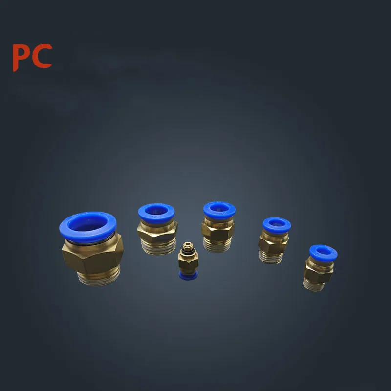 

free shipping 14mm to 1/2' Pneumatic Connectors male straight one-touch fittings 10pcs BSPT PC14-04