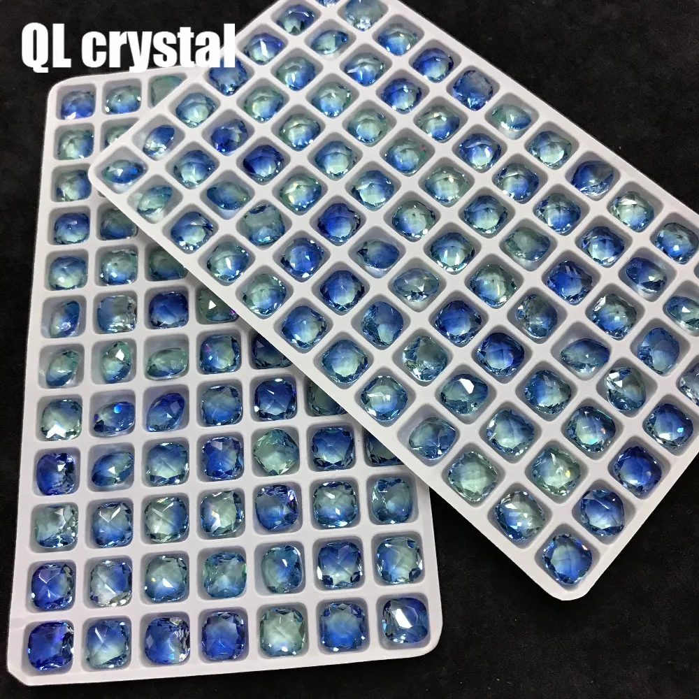 QL Кристалл Турмалин стекло кристалл 8x8 жир squar Pointback Необычные Камень для DIY одежды сумки обувь ювелирные