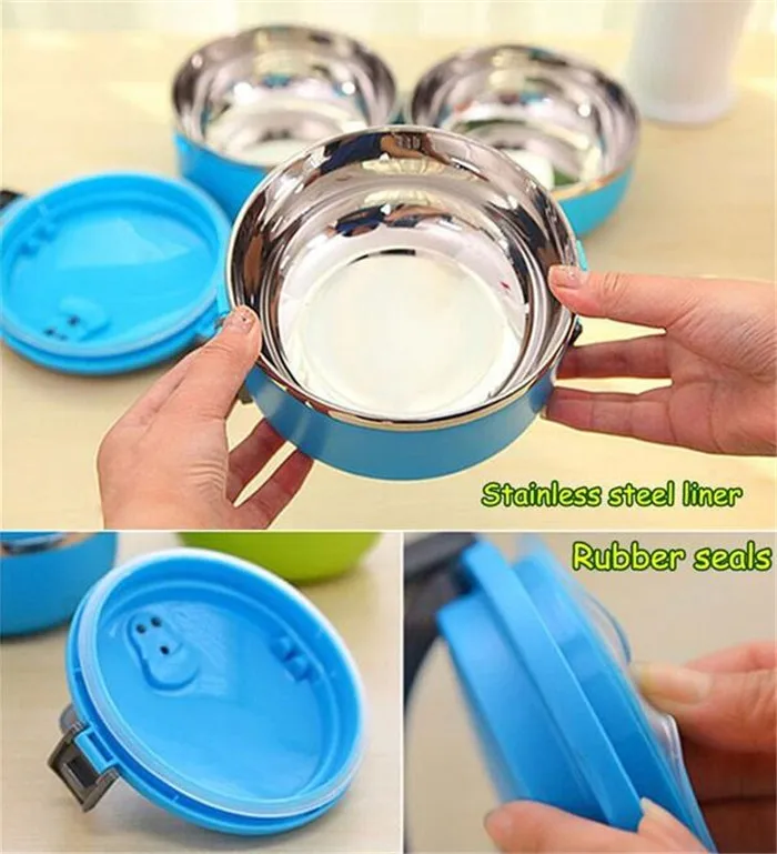 Bento Ланч бокс контейнер для салата многоразовый хранения еды из нержавеющей