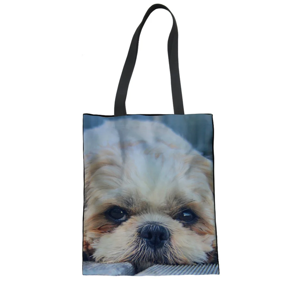 Женская сумка тоут WHEREISART Shih Tzu с принтом собаки через плечо повседневная женская