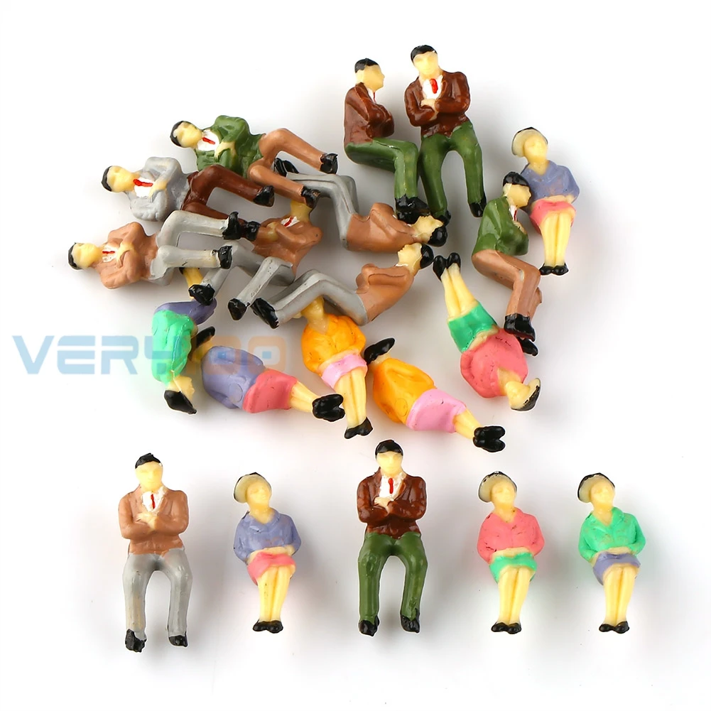 20 шт. ручная роспись модель сидящие люди фигура поезд диорама пейзаж 1:42 о весы
