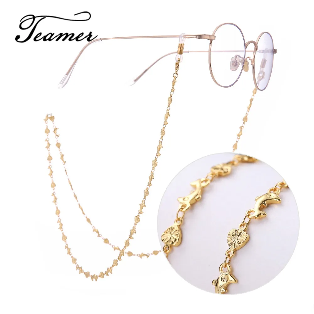 Женская цепочка для очков Teamer металлическая 78 см с милым дельфином держатель