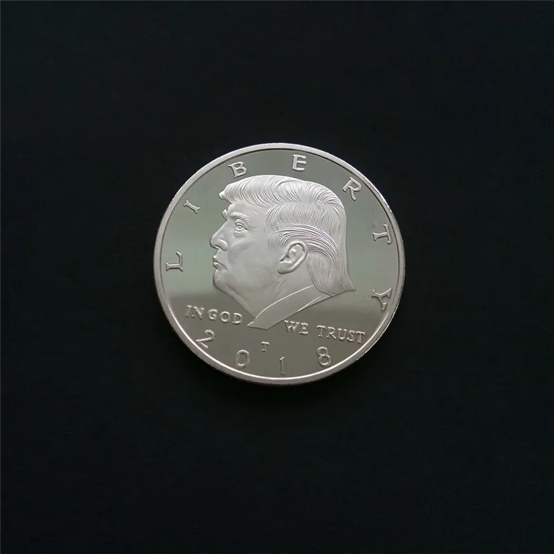 Silver no shell Дональд Трамп президент памятная монета позолоченные Биткоин Коллекционные Подарочные битные монеты майя ацтеков ПРОРОЧЕСТВО КАЛЕНДАРЬ панда - Цвет: Silver no shell