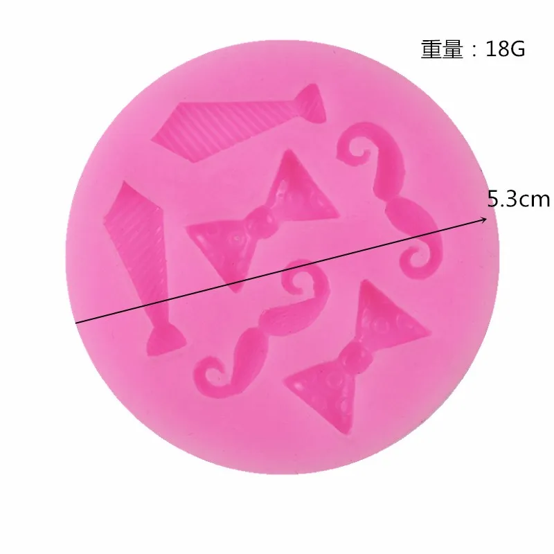 Галстук бабочка бородатый помадка торт Силиконовая форма для шоколада Сделай