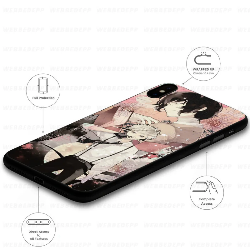 WEBBEDEPP Bungou Stray Dogs Anime Soft Silicone Case for iPhone 11 Pro Xr Xs Max X or 10 8 7 6 6S Plus 5 5S SE |