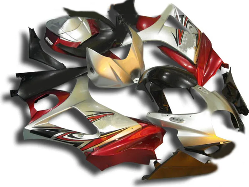 Комплект обтекателей для мотоцикла GSXR1000 K7 07 08 GSXR 1000 2007 2008 ABS красный серебристый
